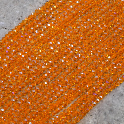 Crystal Rondelle Sun Orange AB, 2mm 4mm 6mm 8mm