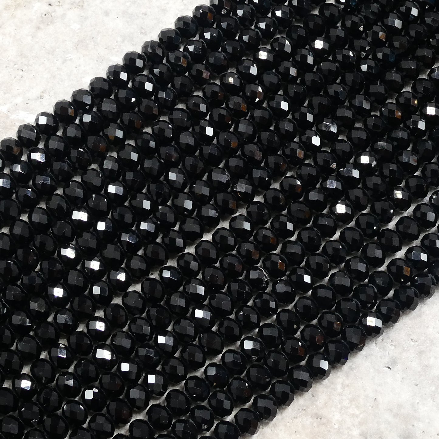 Crystal Rondelle Black , 2mm 4mm 6mm 8mm