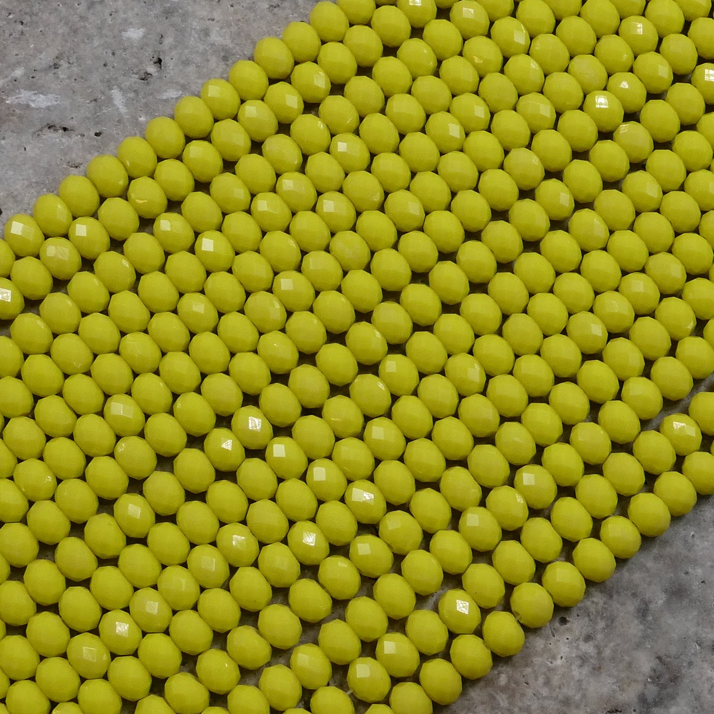 Crystal Rondelle Neon Yellow, 2mm 4mm 6mm 8mm