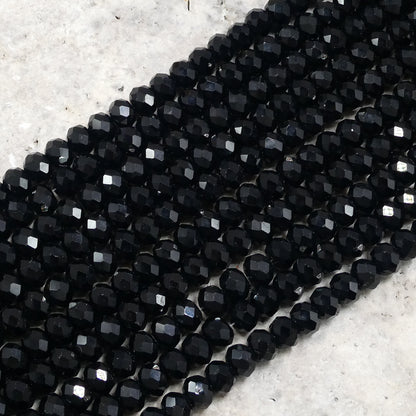 Crystal Rondelle Black , 2mm 4mm 6mm 8mm