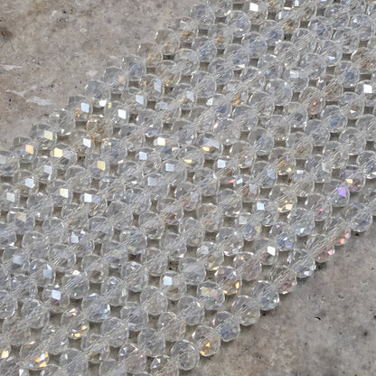 Crystal Rondelle Clear AB, 2mm 4mm 6mm 8mm