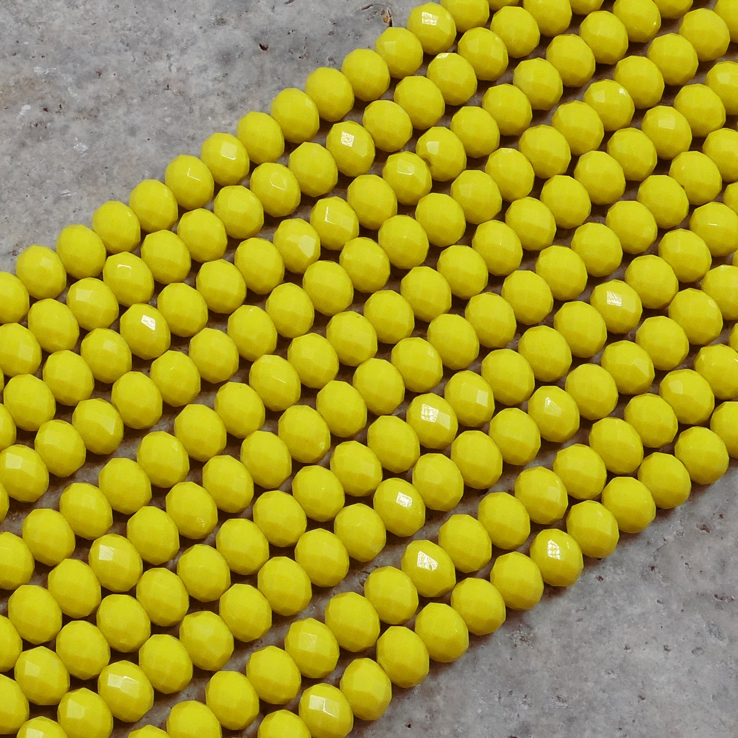 Crystal Rondelle Neon Yellow, 2mm 4mm 6mm 8mm