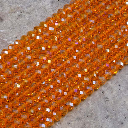 Crystal Rondelle Sun Orange AB, 2mm 4mm 6mm 8mm