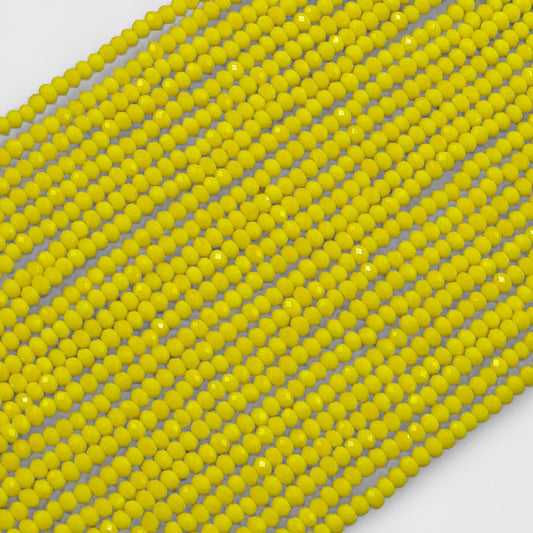 Crystal Rondelle Neon Yellow, 2mm 4mm 6mm 8mm