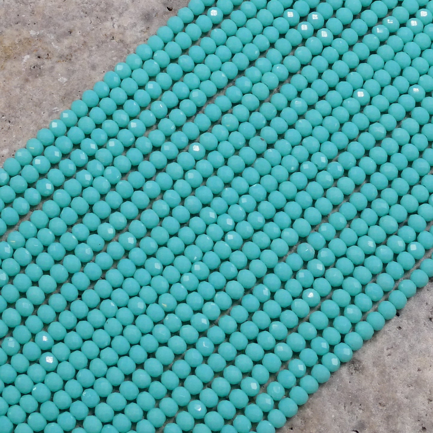 Crystal Faceted Rondelle Mint Alabaster, 2mm 4mm 6mm 8mm