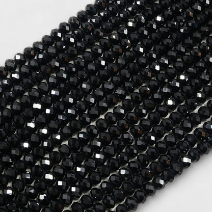 Crystal Rondelle Black , 2mm 4mm 6mm 8mm