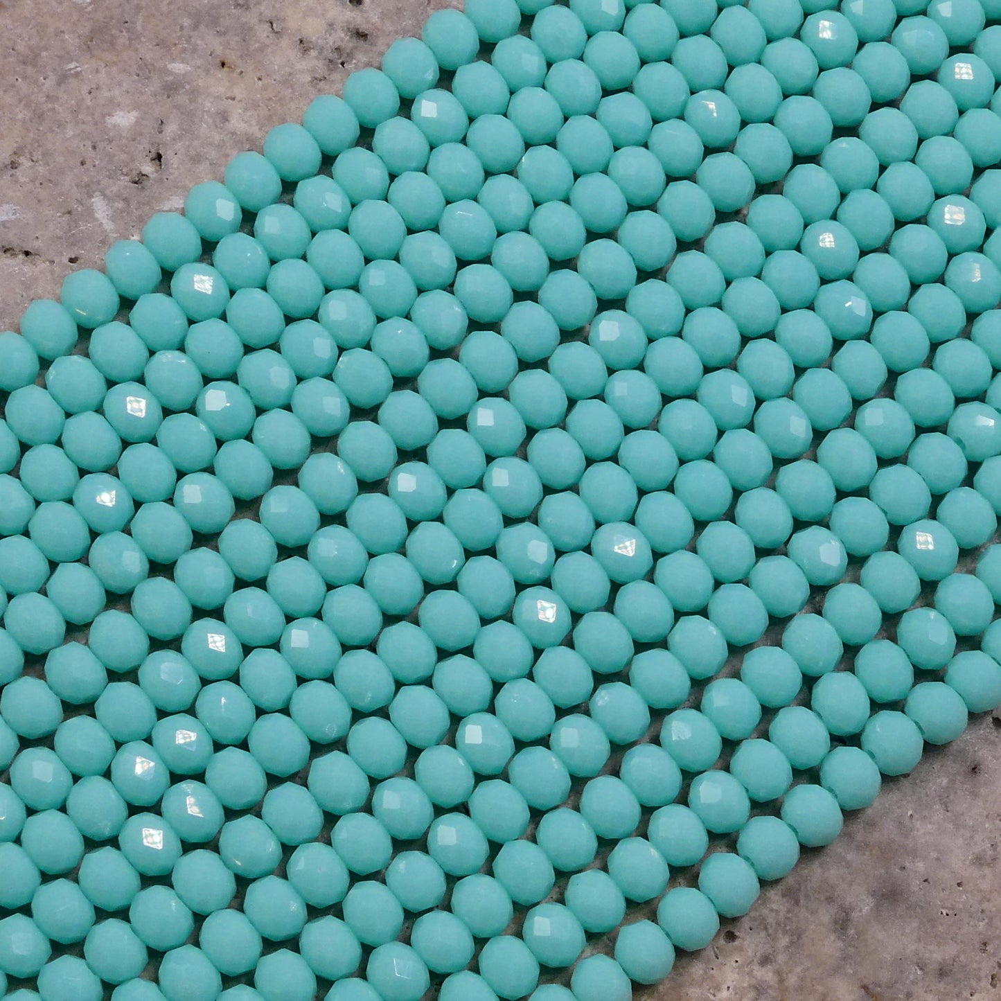Crystal Faceted Rondelle Mint Alabaster, 2mm 4mm 6mm 8mm