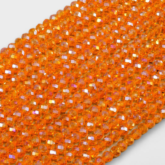 Crystal Rondelle Sun Orange AB, 2mm 4mm 6mm 8mm