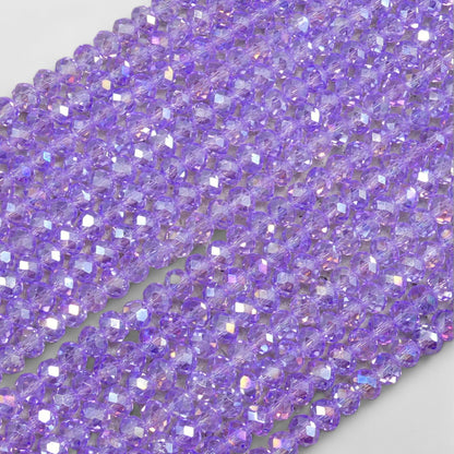 Crystal Rondelle Violet AB, 2mm 4mm 6mm 8mm