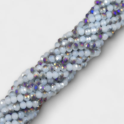 Crystal Rondelle Metallic Purple & White, 2mm 4mm 6mm 8mm