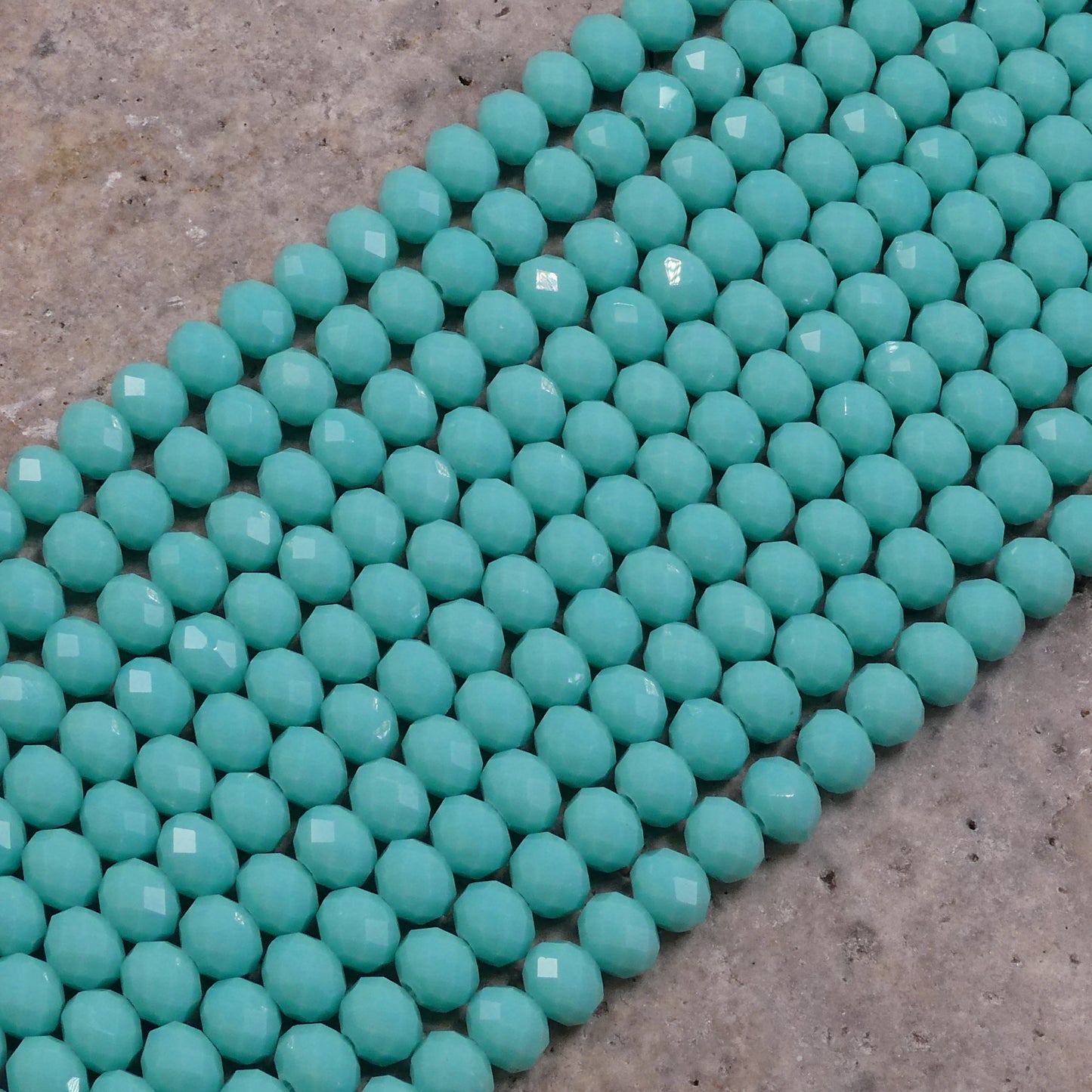 Crystal Faceted Rondelle Mint Alabaster, 2mm 4mm 6mm 8mm