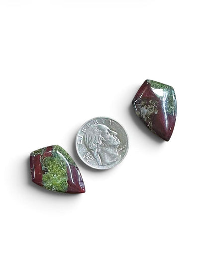 Dragon Bloodstone Kite Shape Pendant 25x30mm