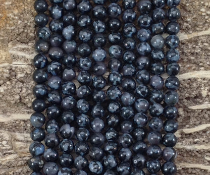 Indigo Gabbro aka Mystic Merlinite, Round 6mm 8mm