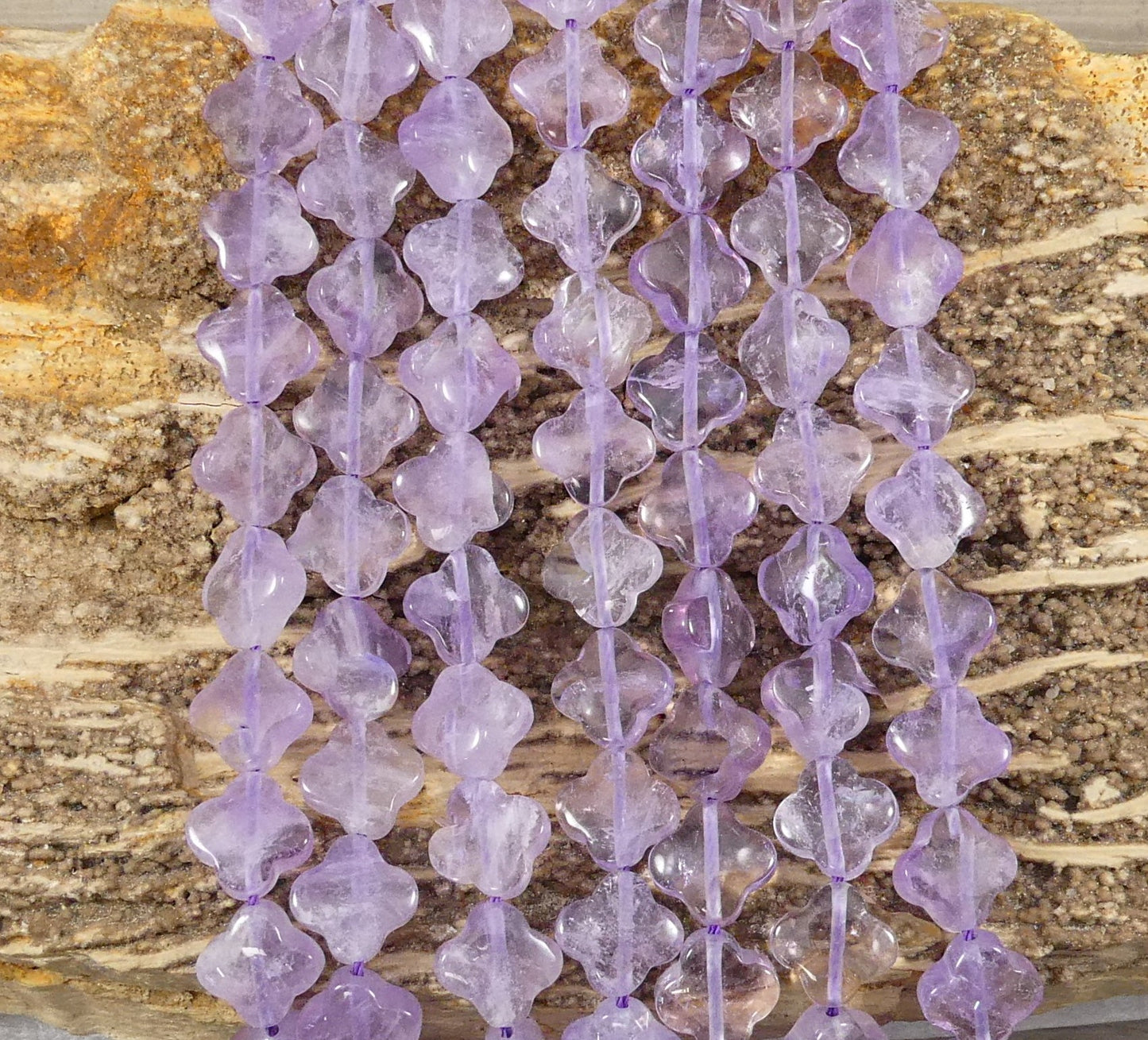 Lavender Amethyst 4 Leaf Clover Shapes