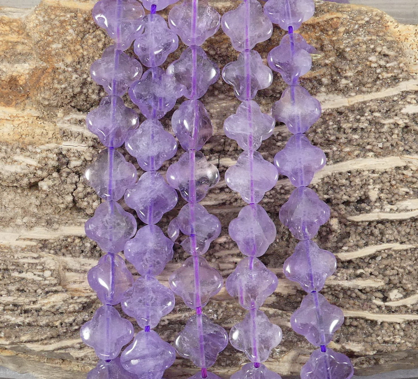 Lavender Amethyst 4 Leaf Clover Shapes