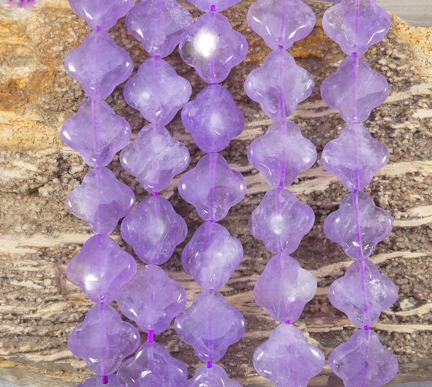 Lavender Amethyst 4 Leaf Clover Shapes