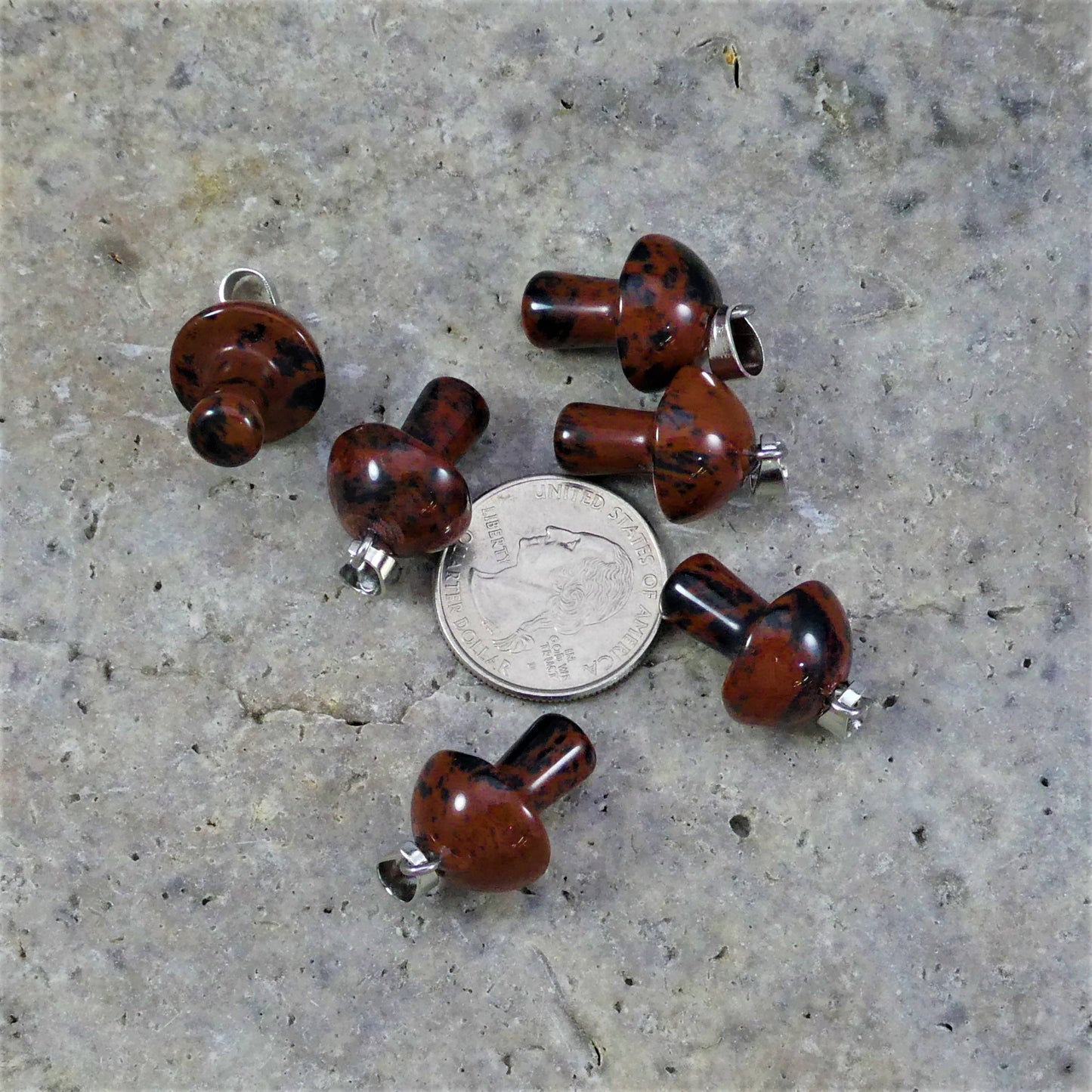 Mahogany Obsidian 16x21mm Mushroom Pendant