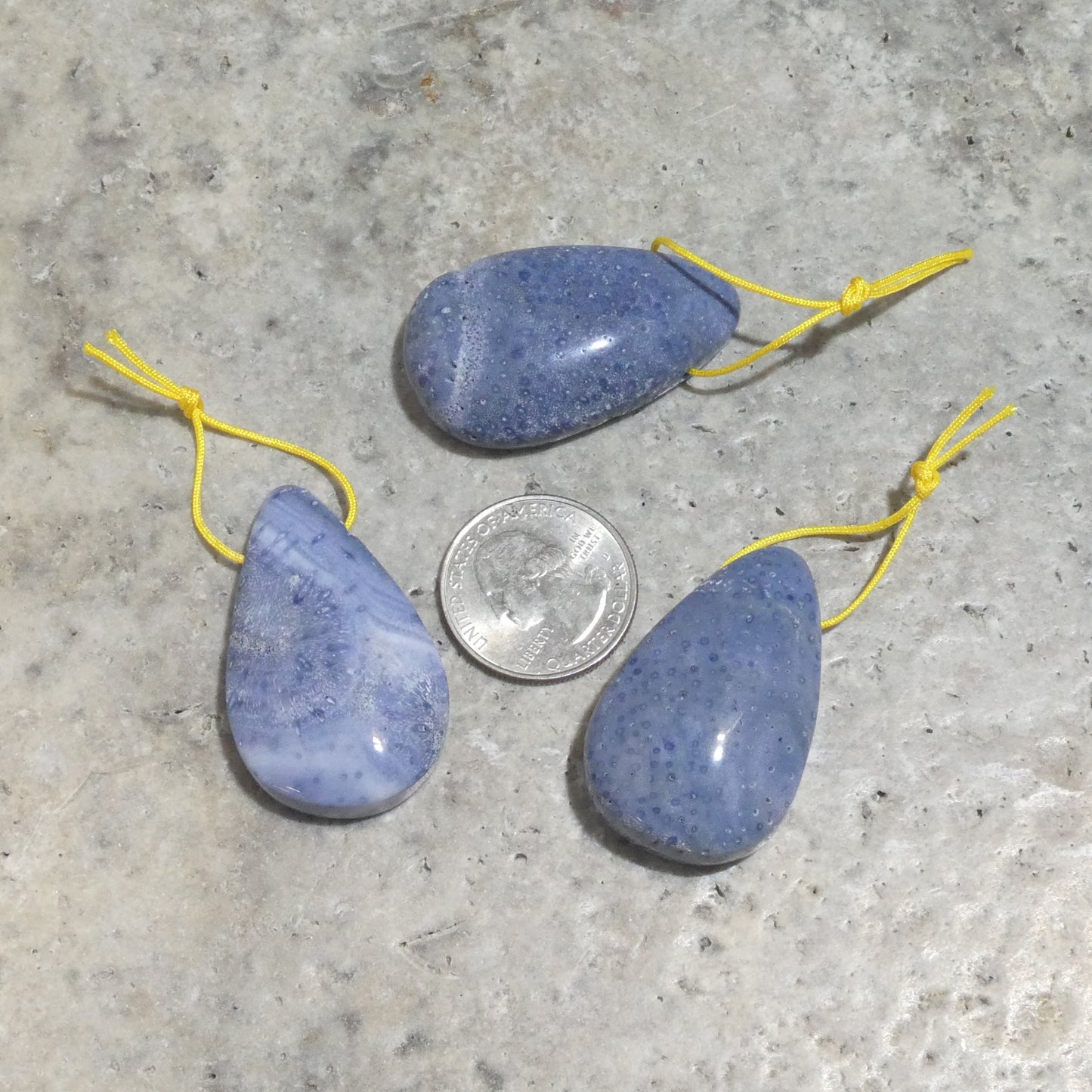 Natural Blue Coral 23-27x38-43 mm Teardrop Pendant 1.5mm Hole (1pc)