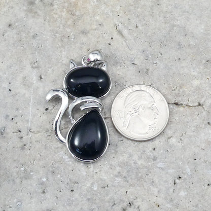 Onyx cat shape pendant 27x45mm (1pc)