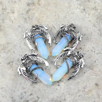 Opalite Flying Dragon Point Pendant 34x50mm