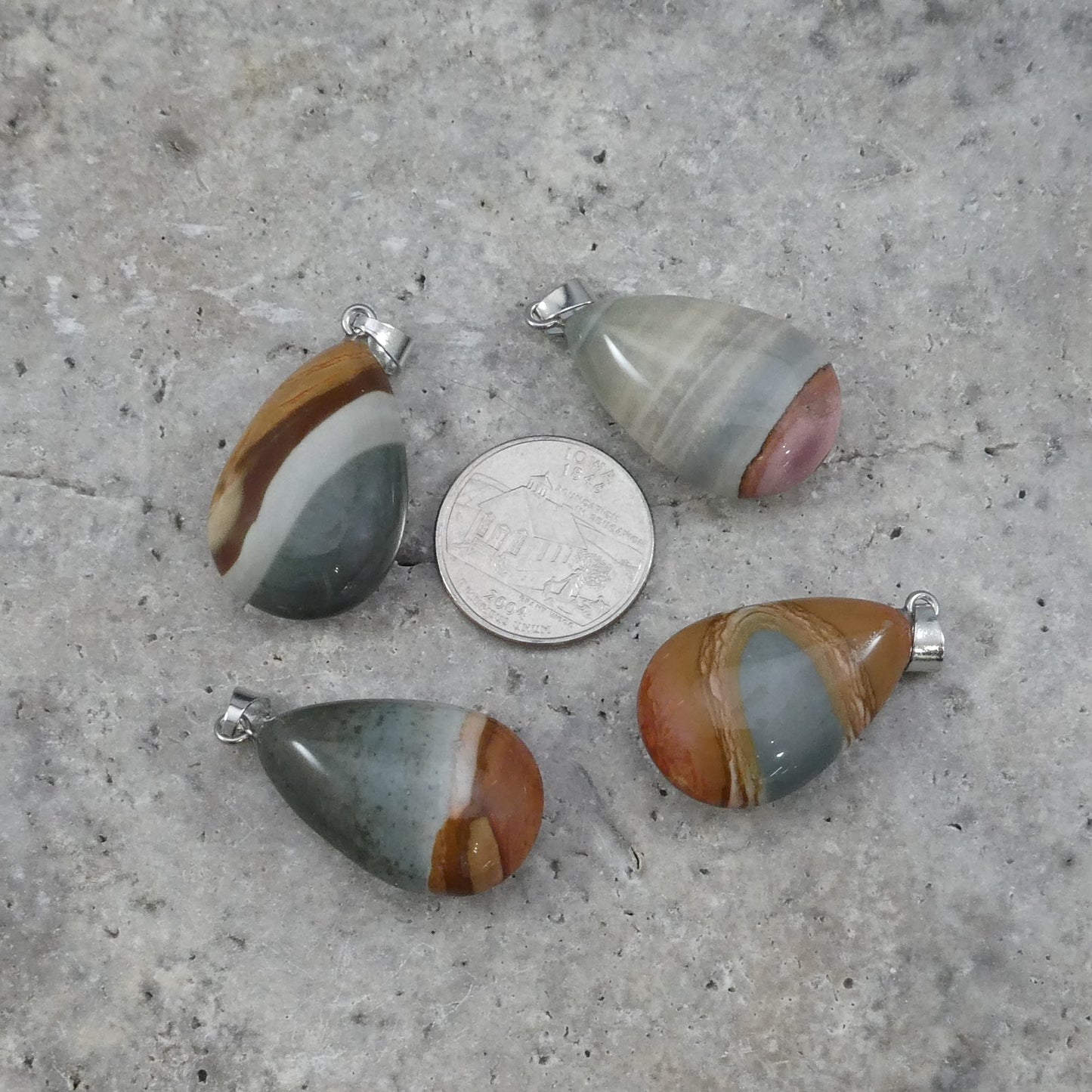 Polychrome Jasper 18x30mm Teardrop Pendant