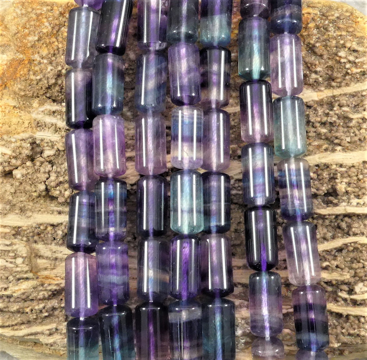 Rainbow Fluorite Tube Shapes