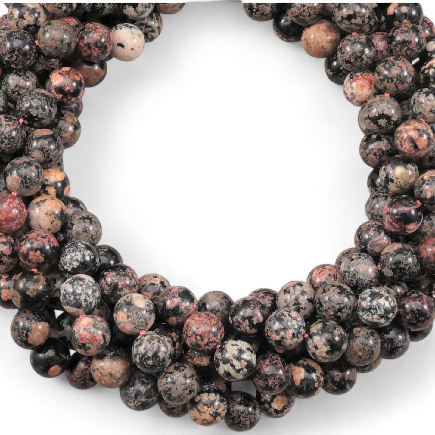 Red Snowflake Obsidian Round 6mm 8mm