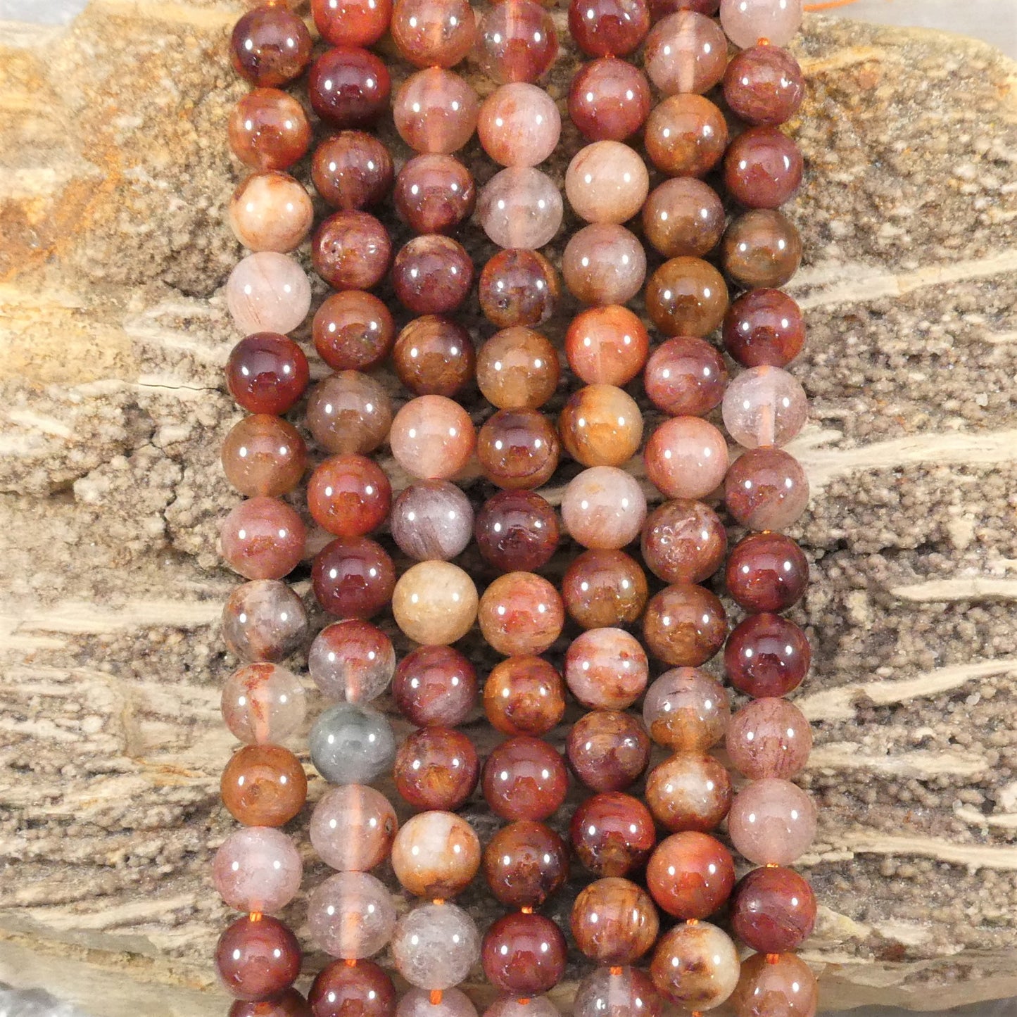 Red Copper Rutilated Quartz Round