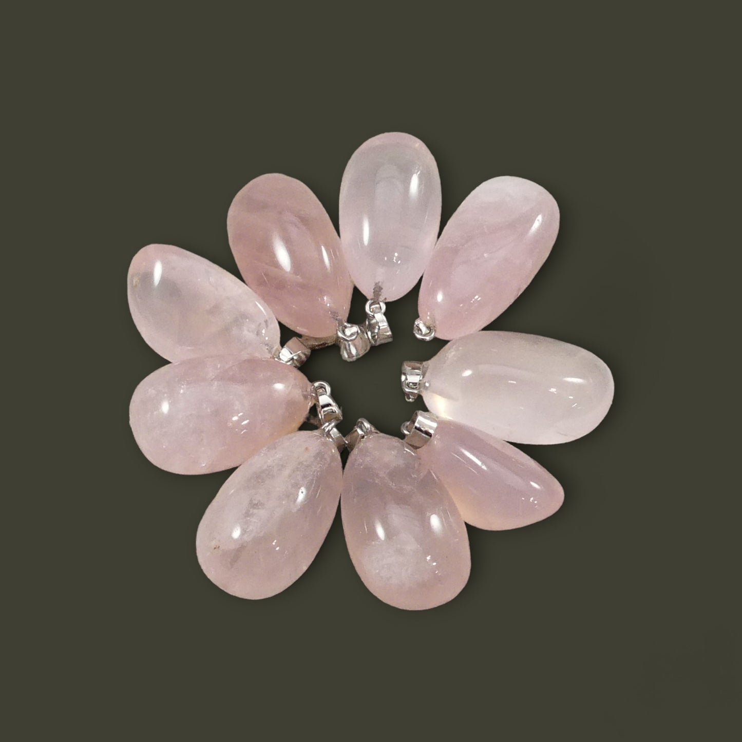 Rose Quartz Tumble Polished Nugget 18-33x28-35mm Pendant