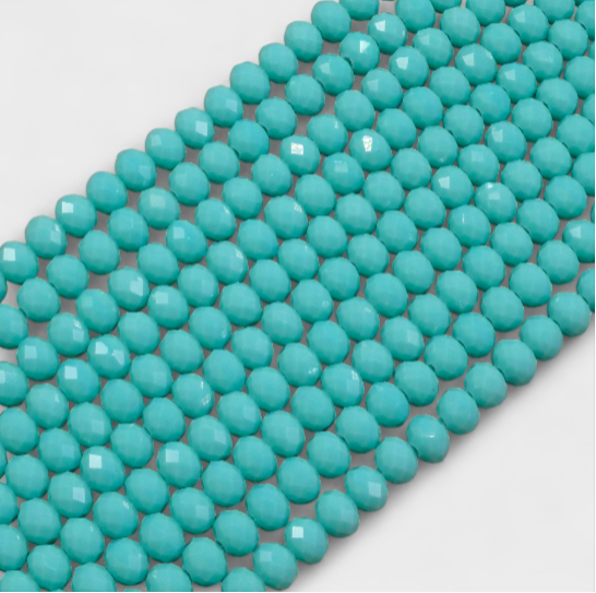 Crystal Faceted Rondelle Mint Alabaster, 2mm 4mm 6mm 8mm