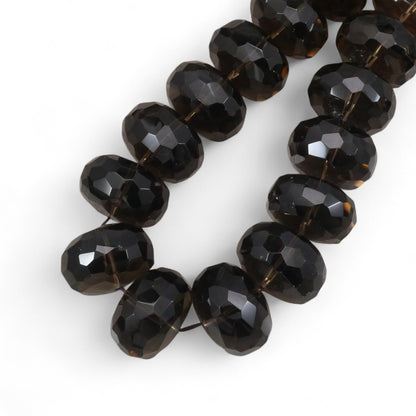 Smoky Quartz Faceted Rondelle Grade AAA 20x30mm Rare Size