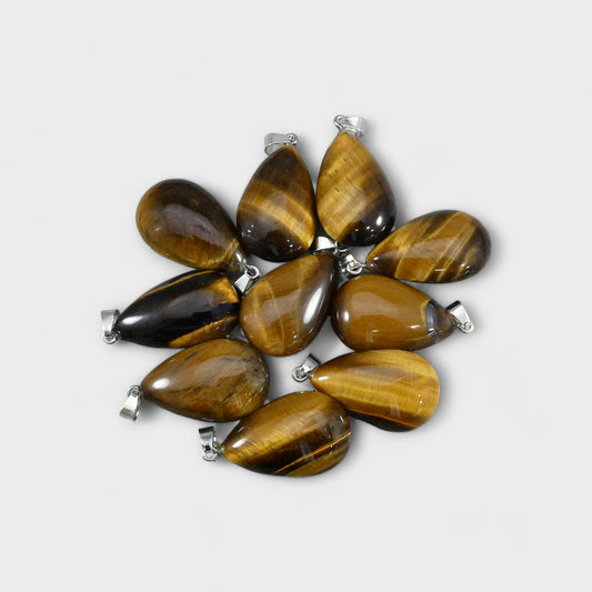 Yellow Tiger Eye 18x30mm Teardrop Pendant