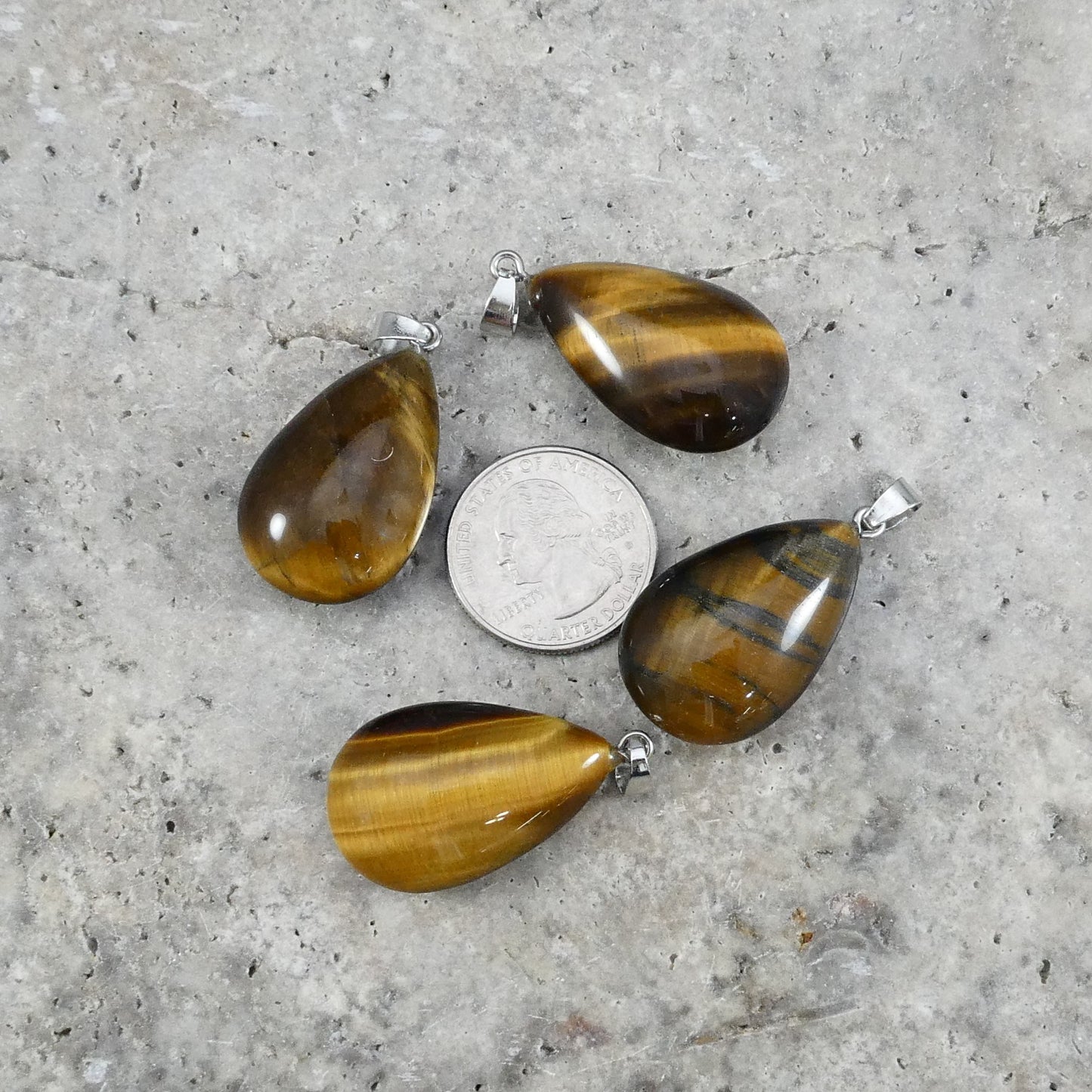 Yellow Tiger Eye 18x30mm Teardrop Pendant