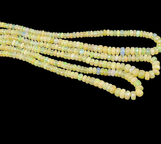 Ethiopian Welo Opal AA Faceted Rondelle Graduated 4-6mm