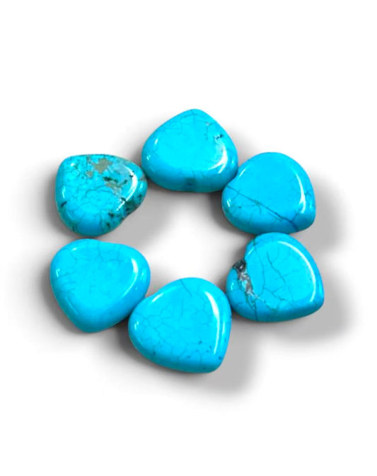 Half Drilled Turquoise (Dyed Magnesite), Heart Shape (1pc)