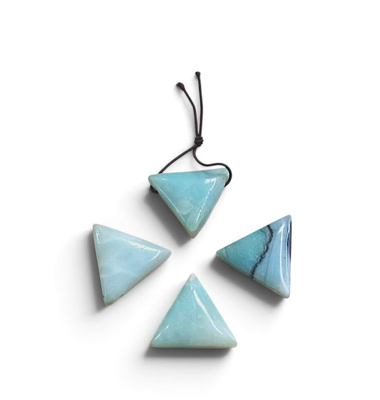 Multi Amazonite Triangle Shape Pendant 28x25mm