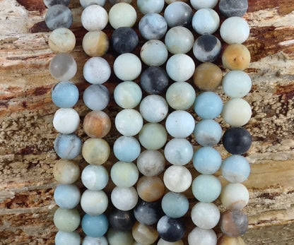 Multi Color Amazonite Matte Round