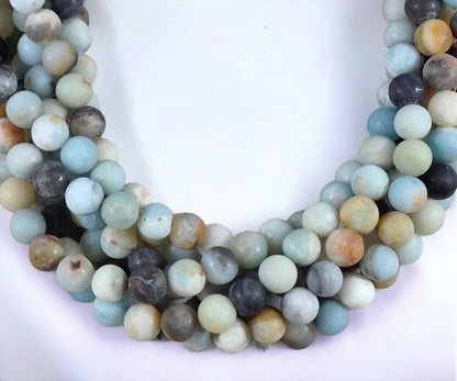 Multi Color Amazonite Matte Round