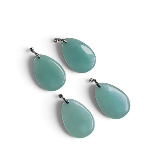 Green Aventurine Teardrop Shape Pendant, 31x46mm