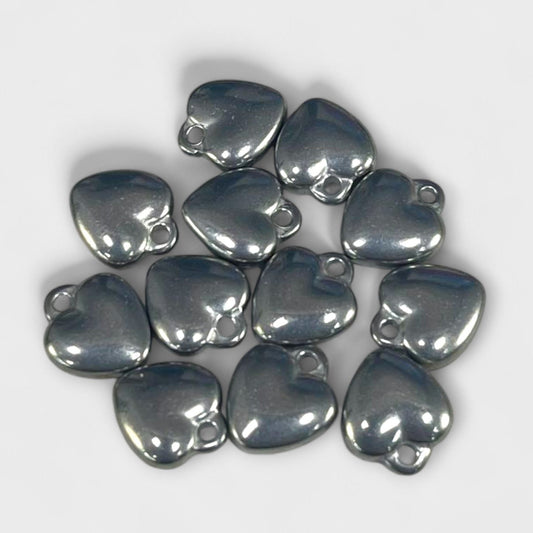 Stainless Steel (304) Heart Shape Charms, 10x10mm