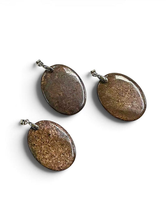 Bronzite Oval Pendant 30x40mm