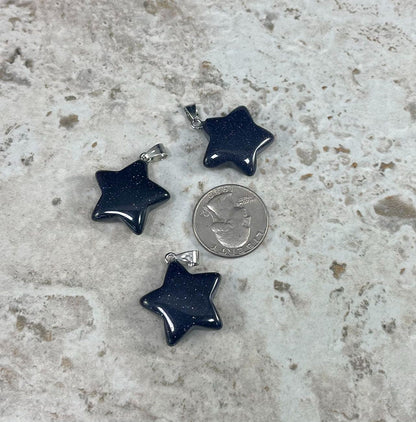 Blue Sandstone, Star Pendant, 25x24mm (1pc)