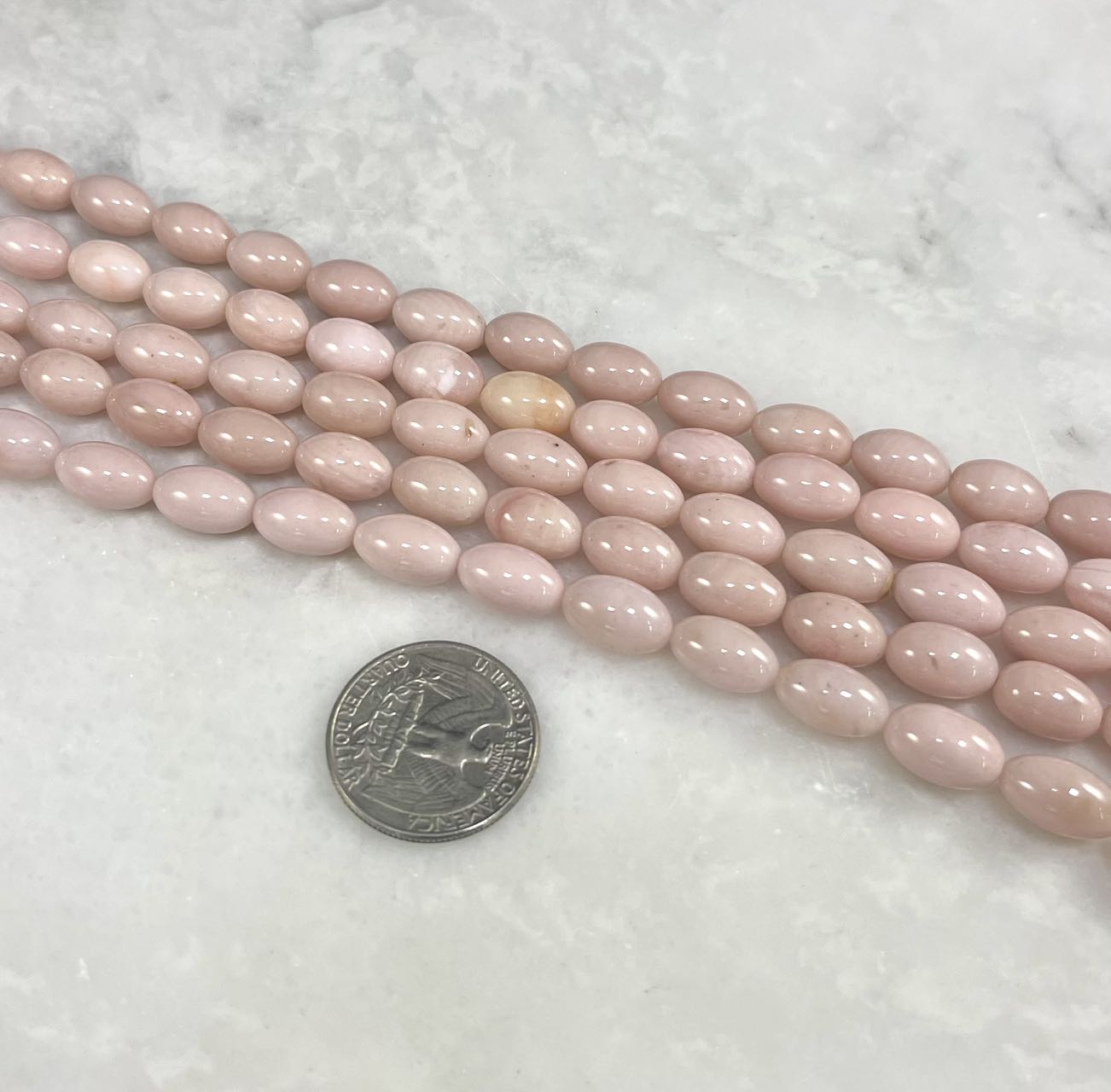 Pink Opal Olive Shape, 8x12mm