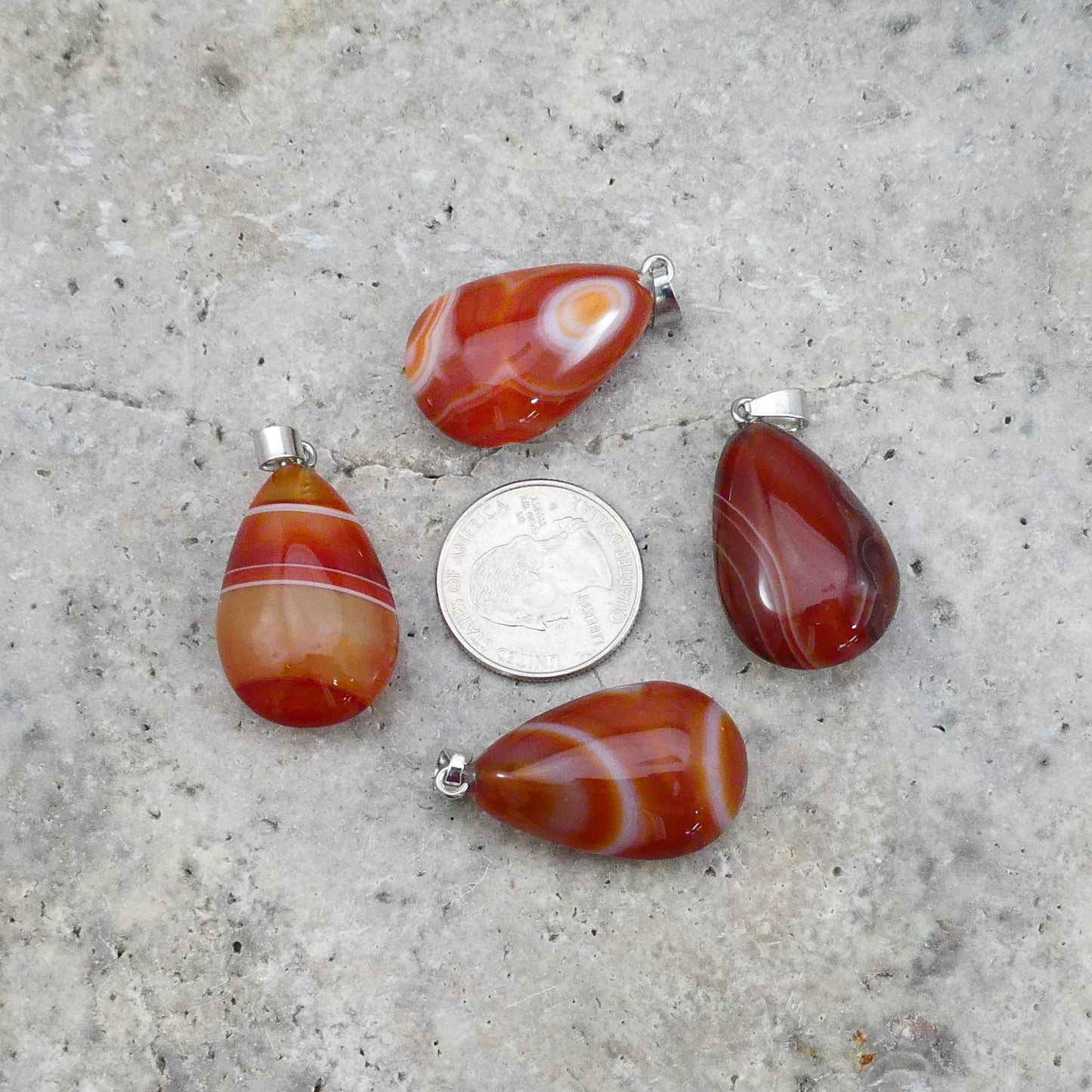 Carnelian 18x30mm Teardrop Pendant