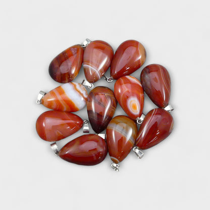 Carnelian 18x30mm Teardrop Pendant