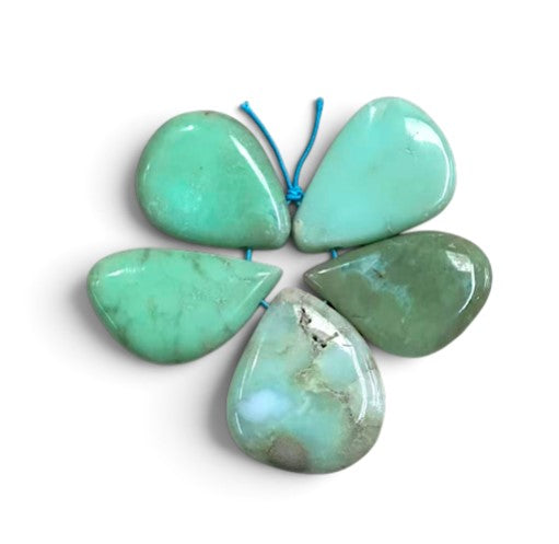 Chrysoprase, Freeform Top drilled Pendant, (5pcs Set)