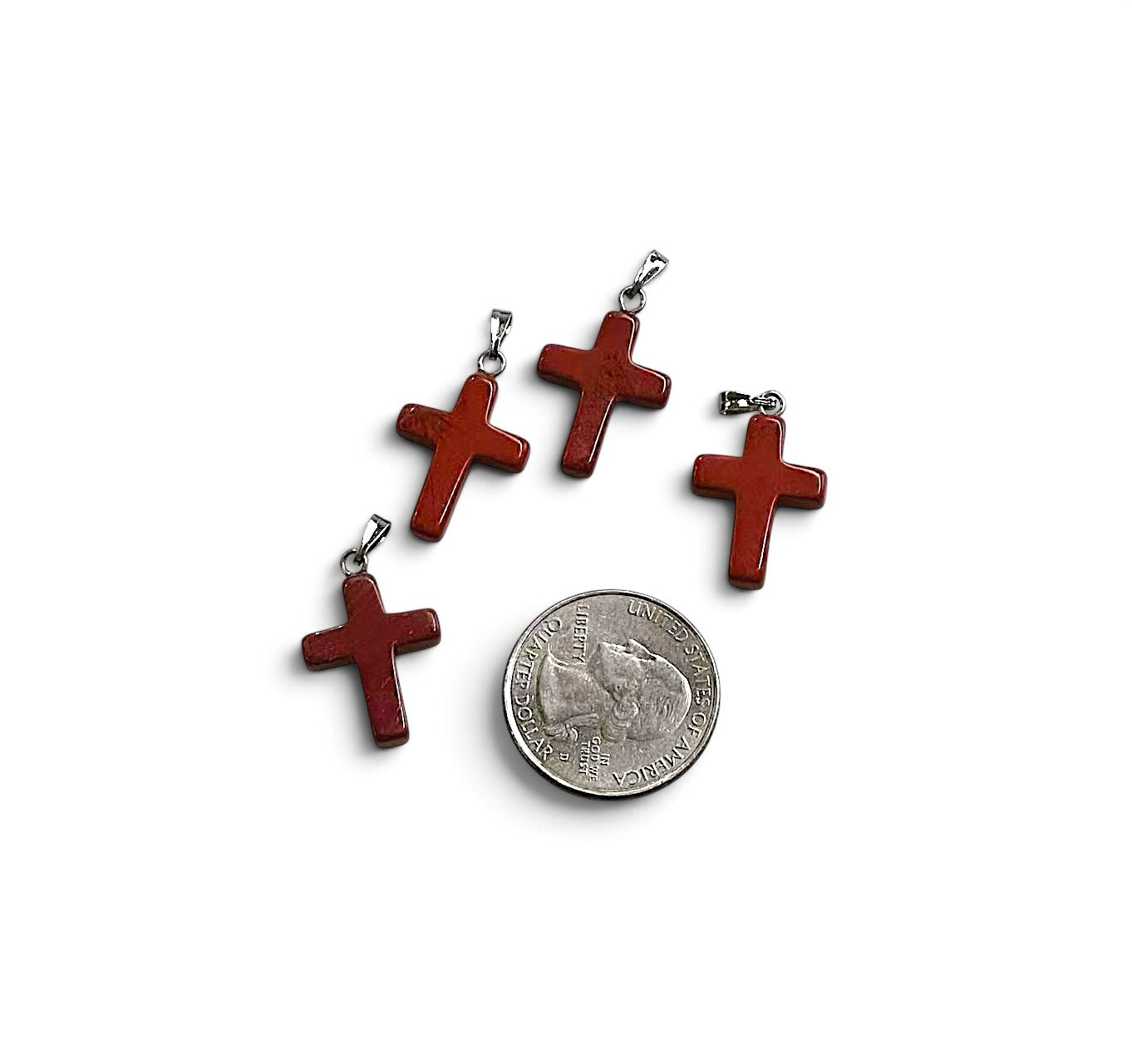 Cappuccino Jasper Cross Pendant, 15x19mm