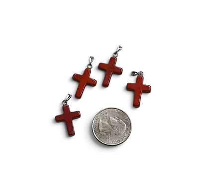 Cappuccino Jasper Cross Pendant, 15x19mm