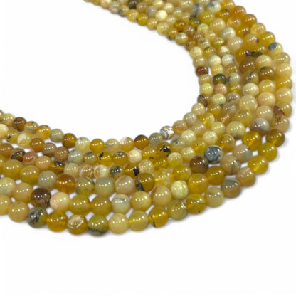 Dendritic Yellow Opal Round 6mm 8mm