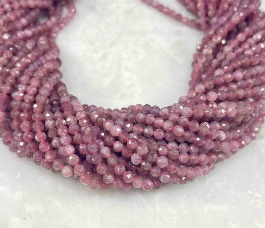 Pink Tourmaline 4mm Micro Faceted Round